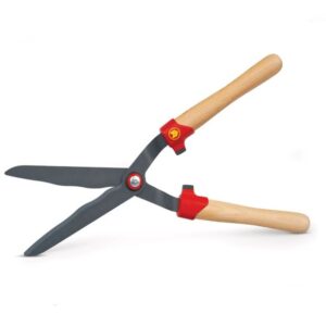 WOOD HANDLE WAVED HEDGE SHEAR