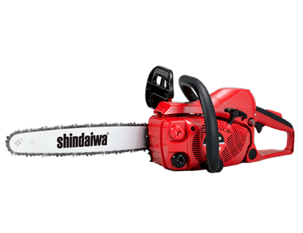 "Reliable Shindaiwa chainsaw with easy start and inertia chain brake"