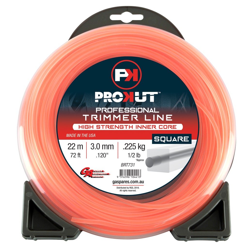 PROKUT TRIMMER LINE SQUARE ORANGE 120 3MM 12LB 22M DONUT