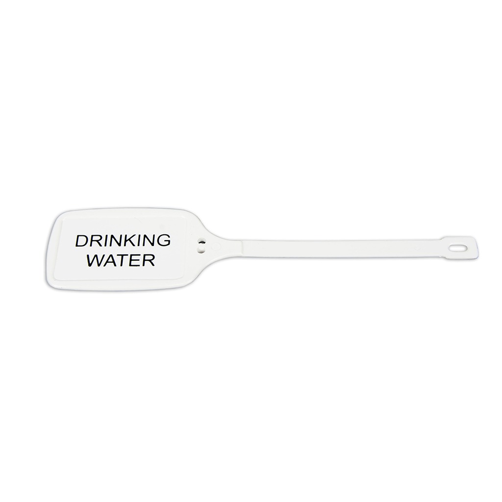 IDENTIFICATION & FUEL TAGS DRINKING WATER PLASTIC WHITE (10 PACK )