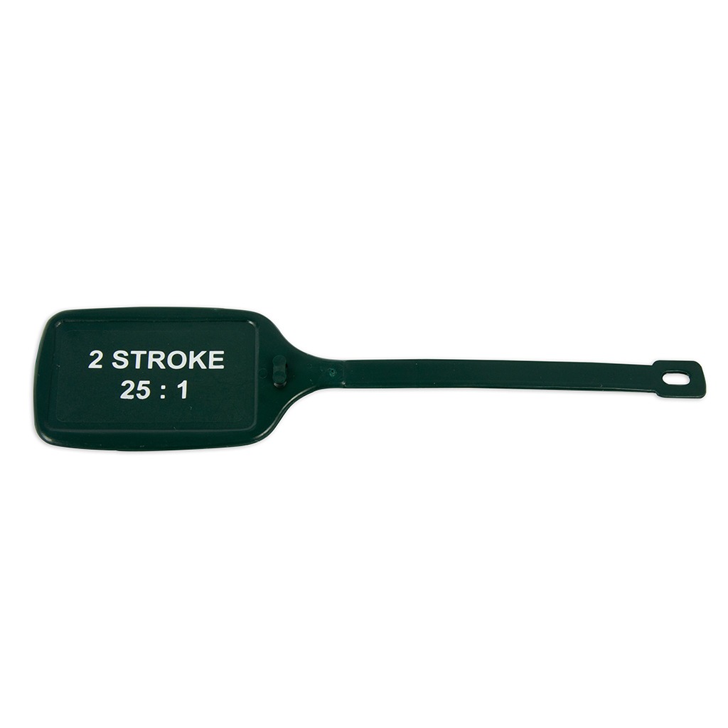 IDENTIFICATION & FUEL TAGS 2-STROKE 25:1 PLASTIC DARK GREEN (10 PACK)
