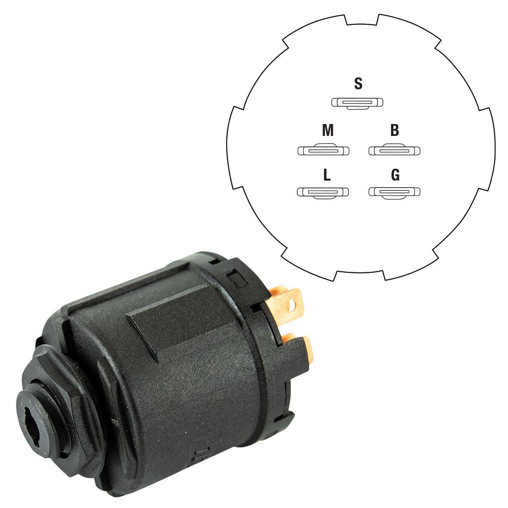 IGNITION SWITCH PLASTIC BODY 5 PIN SUITS SELECTED MURRAY  HUSQVARNA