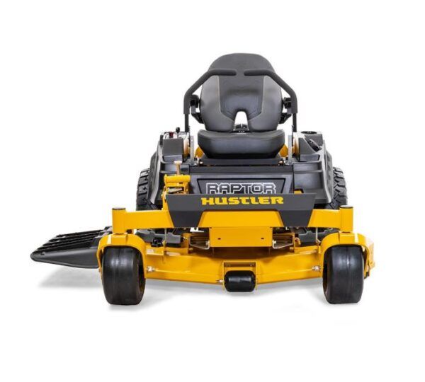Hustler Raptor XDX 54 – front view showing mower deck and control levers | Shepp City Garden Equipment