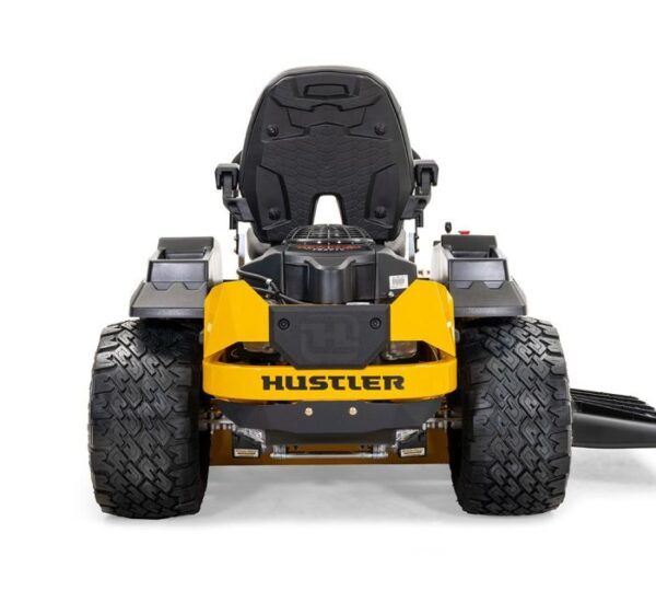 Back view of Hustler Raptor XDX 54 mower – durable frame and commercial tyres | Shepp City
